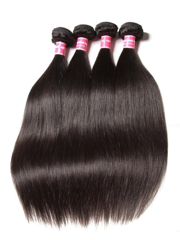 Klaiyi Bone Straight Virgin Hair 3 Bundles with 4x4 Transparent Lace Closure Pre Plucked