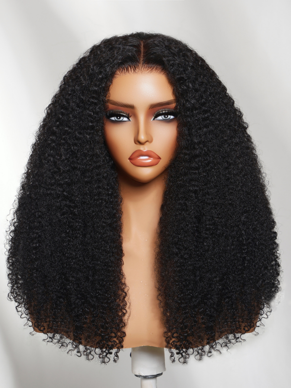 Klaiyi 7x5 Bye Bye Knots Lace Natural Blown-Out Afro-Coil Kinky Curly Put On And Go Glueless Human Hair Wig