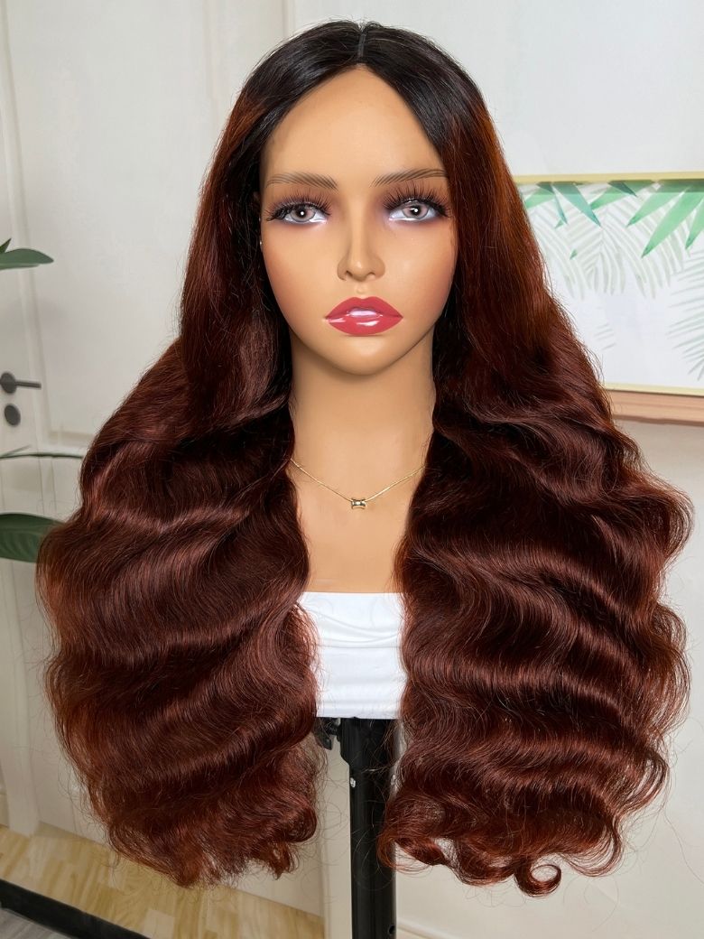 Perruque Klaiyi 7x5 sans colle, effet ondulé, boucles birmanes, pointes pré-coiffées torsadées et enroulées aux doigts, facile à poser, en cheveux humains naturels et sans colle. 