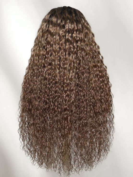 Perruque Klaiyi 7x5 sans colle, effet ondulé, boucles birmanes, pointes pré-coiffées torsadées et enroulées aux doigts, facile à poser, en cheveux humains naturels et sans colle. 