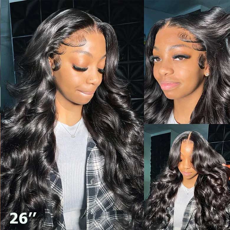 Extra 50% Off Code HALF50 | Klaiyi Pre-Cut Larger Size Lace Closure Put On and Go Wig  Body Wave Wigs