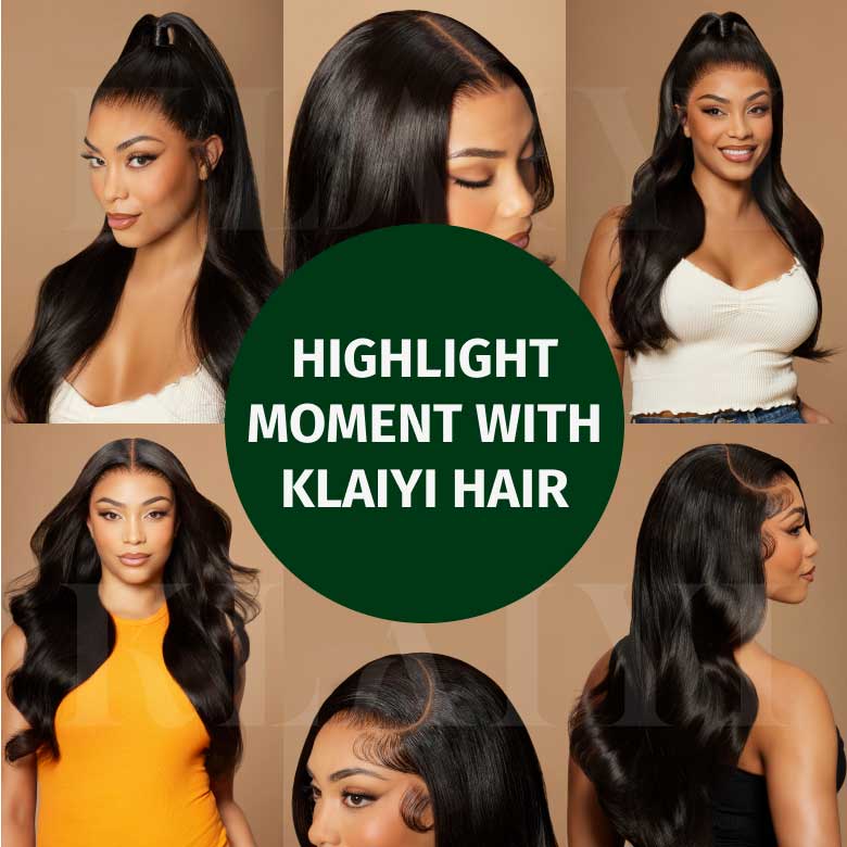 Klaiyi Body Wave Human Hair Wigs 13x4 Transparent Lace Front Wigs Pre everything Wig