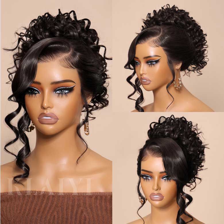 Klaiyi Body Wave Human Hair Wigs 13x4 Transparent Lace Front Wigs Pre everything Wig