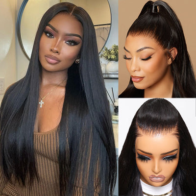 Klaiyi Straight Hair 13x4 Pre-Everything Put On and Go Glueless Wig Affordable Lace Part Wig Flash Sale
