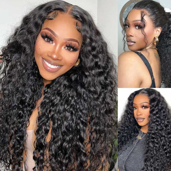 All Wigs Under $109 | Klaiyi  Water Wave Put On and Go Glueless Lace Wig Human Hair Flash Sale