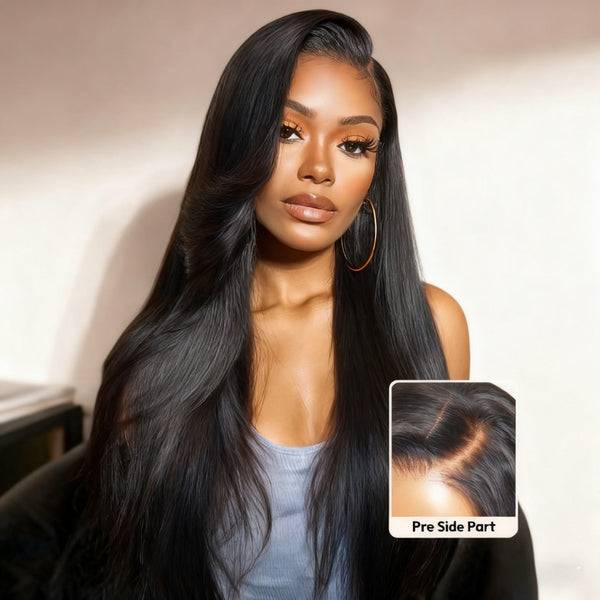 Klaiyi 13x4 Pre Everything Soft Feathered Curls Luxury Layered Wave Face-Framing Lace Frontal Wig with Invisi-Drawstring