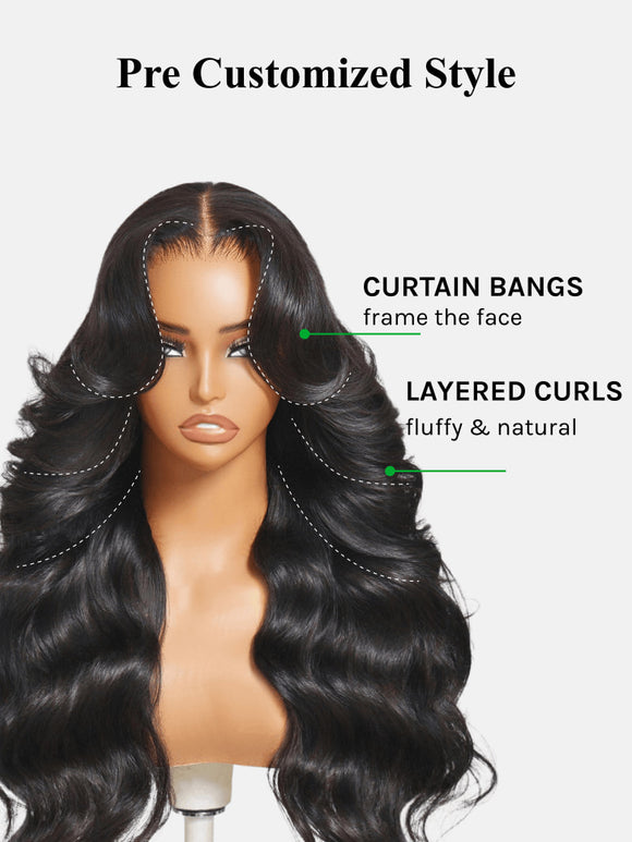 Extra 60% OFF | Klaiyi Pre-Cut Larger Size Lace Closure Put On and Go Wig  Body Wave Wigs