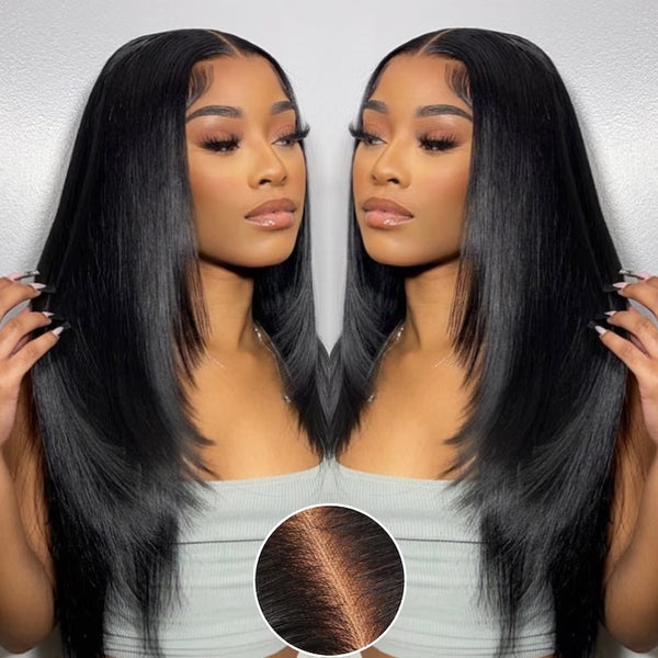 Klaiyi Silky Straight 13x4 Pre-Everything Lace Frontal Wig Real Ear To Ear Pre-Cut Lace Frontal Super Secure Wig