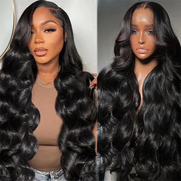 Klaiyi Body Wave No Glue Wigs 13x4 Invisible Transparent Lace Front Human Hair Wigs Pre-everything Wig