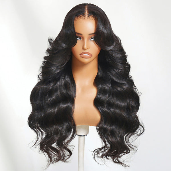 Klaiyi 5x5 HD Lace Closure Glueless Body Wave Wig Pre-everything with Invisi Drawstring Human Hair