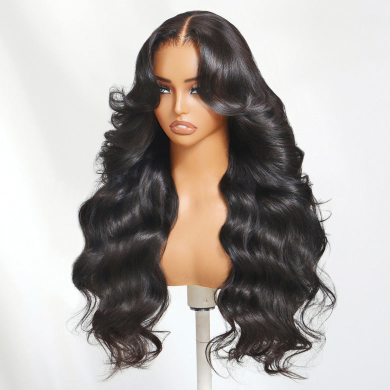 Klaiyi 5x5 HD Lace Closure Glueless Body Wave Wig Pre-everything with Invisi Drawstring Human Hair