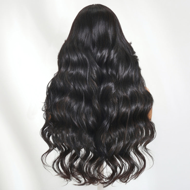 Klaiyi 5x5 HD Lace Closure Glueless Body Wave Wig Pre-everything with Invisi Drawstring Human Hair