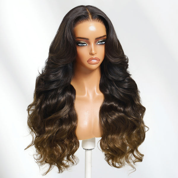 Klaiyi 13x4 Pre-everything Lace Frontal Soft Body Wave Face-Framing Layers Wig with Invisi-Drawstring