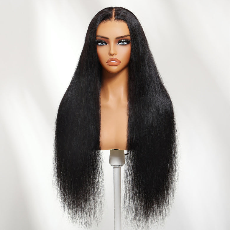 Klaiyi Wet&Wavy 2 in 1 Straight to Water Wave Dream Curls Wig 13x4 Put On And Go with Invisi Drawstring Human Hair