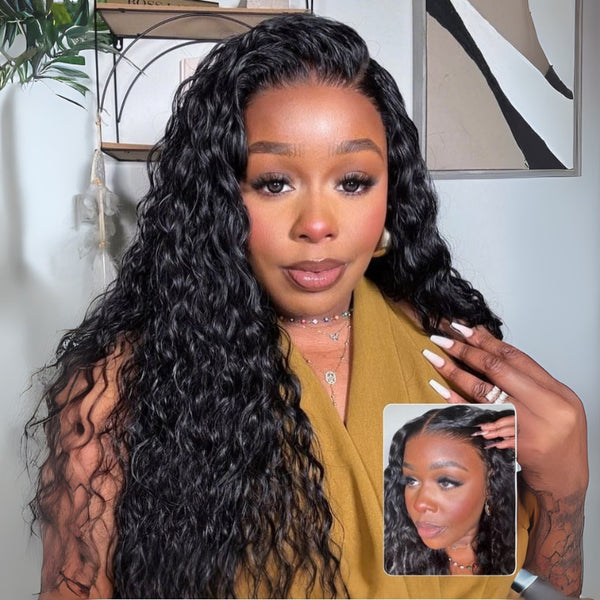 Klaiyi 360 Lace Water Wave Wig Pre-Everything  With Invisi Drawstring