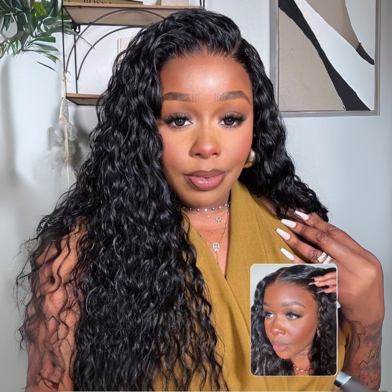 Klaiyi 360 Lace Water Wave Wig Pre-Everything  With Invisi Drawstring