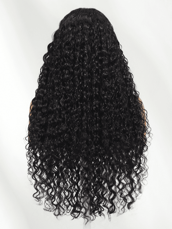 Klaiyi 7×5 Natural Black Defined Deep Wave with Natural Curl Wig Put On And Go with Invisi Drawstring