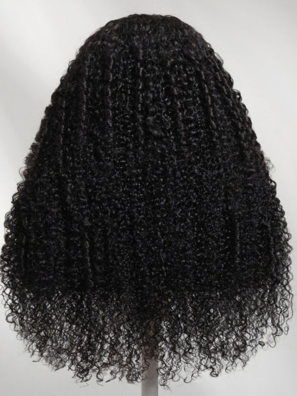 Klaiyi 7x5 Tight Curls 3C–4A Texture Coily Ringlets Natural Volume Bye Bye Knots Human Hair Wig with Invisi Drawstring