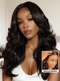 Klaiyi Middle Part Loose Curls Body Wave Wig 7x5 Bye Bye Knots 180% Density Wig
