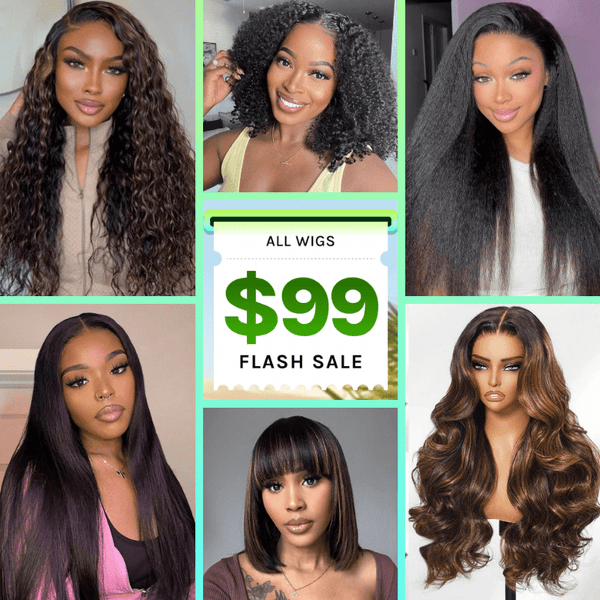 All Wigs $99 | Klaiyi Friday Special Offer 14inch-22inch Glueless Lace Wigs Only $99 Flash Sale