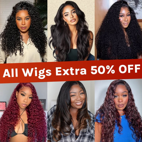 All Wigs Extra 50% OFF | Klaiyi  Black FRIDAY Special Offer Mega Sale Limited Stock Flash Sale