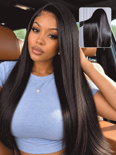 20''=$129 | Klaiyi Light Yaki Straight Put On & Go 7x5 & 13x4 Pre-Everything Glueless Human Hair Wig