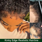 Extra 60% OFF |  Klaiyi 4C Kinky Curly 13x4 Lace Front Wig Kinky Edge Wig