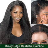 $200 OFF Over $201,Code:SAVE200| Flash Sale Yaki Straight 4C Kinky Edge Kinky Straight Lace Front Wig  Lace Wig