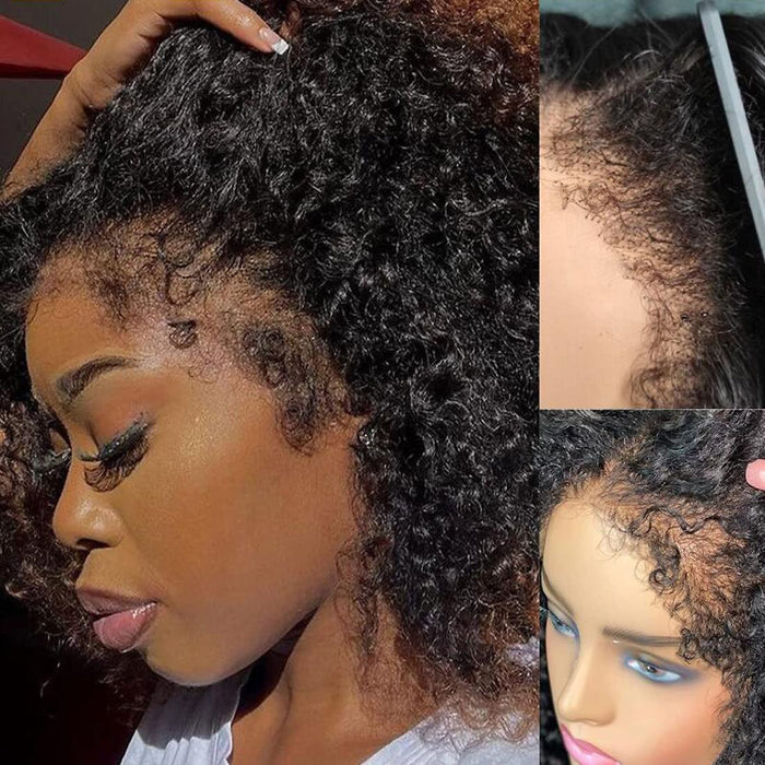 Extra 70% OFF |Klaiyi Kinky Curly 7x5 Bye Bye Knots Wigs with 4C Realistic Kinky Edge