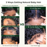 Test of Klaiyi 4c Kinky Edge Kinky Curly Skin Melt 13x4 Lace Front Wig Virgin Human Hair Natural Hairline