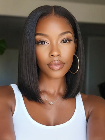 Klaiyi Put On and Go Glueless Bob Wig 13x4 Pre Everything/ 7×5 Bye Bye Knots Pre-Cut Lace Wig Beginner Friendly Flash Sale