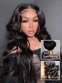Klaiyi Body Wave No Glue Wigs 13x4 Invisible Transparent Lace Front Human Hair Wigs Pre-everything Wig