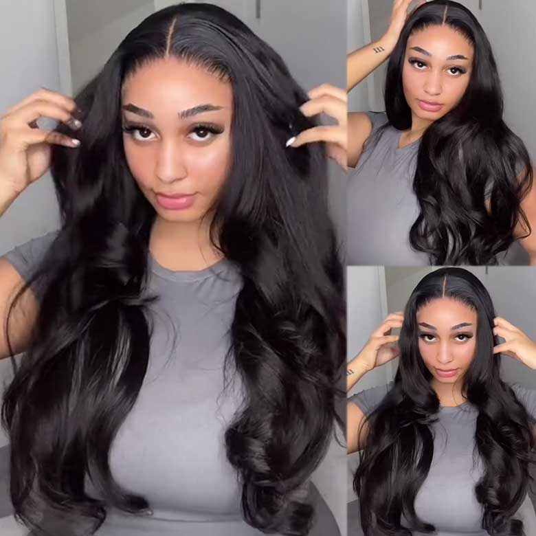 Klaiyi 5x5 Invisible HD Lace Wigs 180 Density Virgin Hair Body Wave Lace Closure Wigs Melted Match All Skin 154$