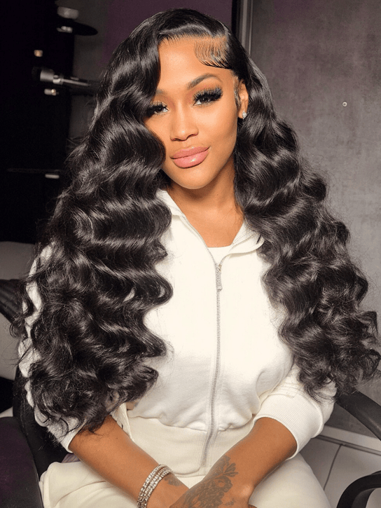 Klaiyi 7x5 Bye Bye Knots Put On and Go Wig Glueless Body Wave Human Hair Wigs Beginner Wig