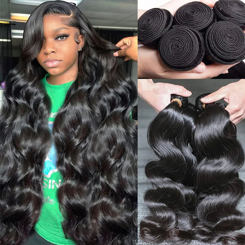 Klaiyi Hair 4 Bundles Body Wave 100% Virgin Human Hair Bundles Deal