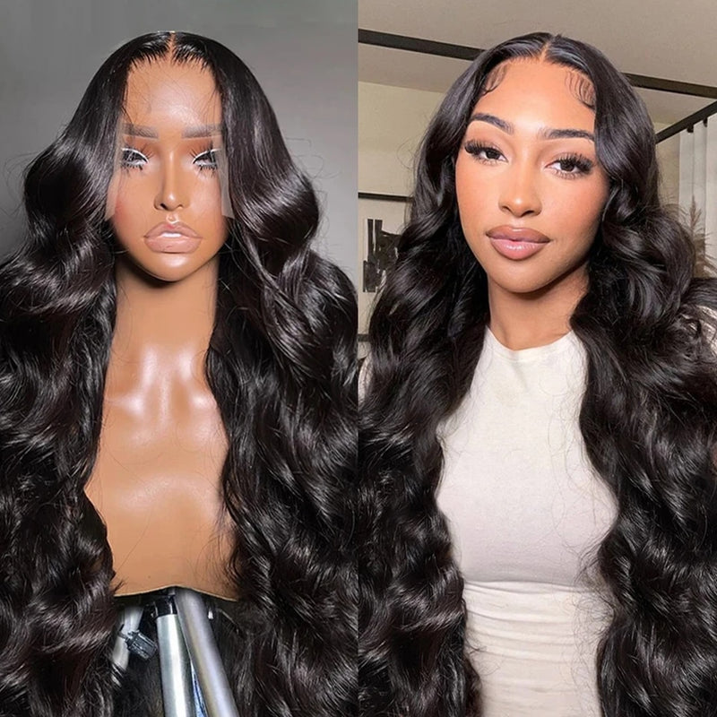 Klaiyi Upgrade 13x4 Full Frontal Lace Wig Body Wave Human Hair More Space to Do Styles