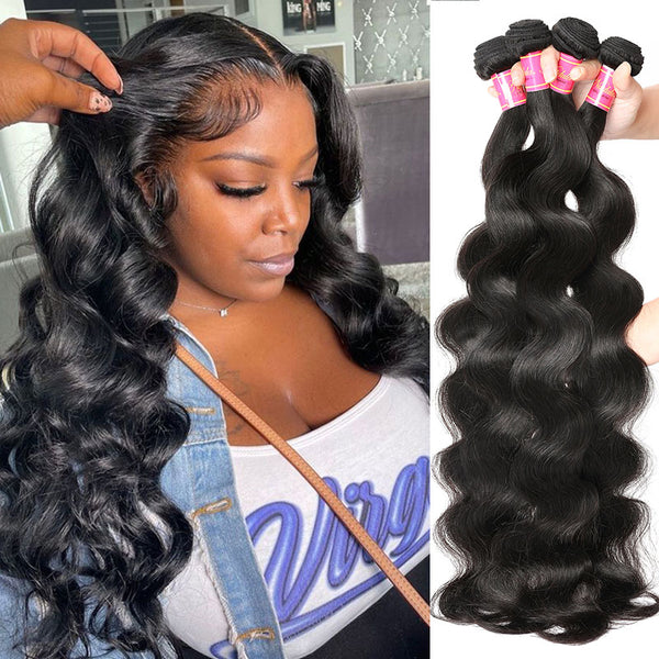 Klaiyi Hair 3 Bundles Body Wave Virgin Hair 100% Unprocessed Human Hair Extension Deals