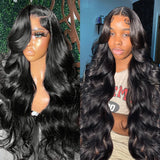 Klaiyi Upgrade 13x4 Full Frontal Lace Wig Body Wave Human Hair More Space to Do Styles