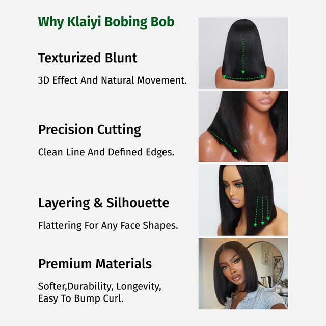 Klaiyi Yaki Straight Put On and Go Glueless Bob Wig 7x5 Pre-Cut Lace Closure Wig Beginner Friendly Flash Sale