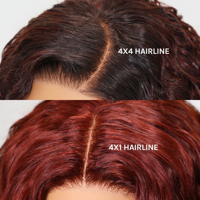 Double Wear Wig|Klaiyi Ombre Black Cherry &Reddish Brown Double Wear Wig Water Wave Flip & Go Fast Transformation 100% Human Hair Flash Sale