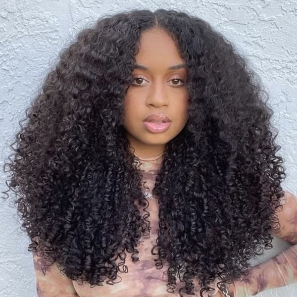 Klaiyi Glueless 4c Kinky Curly Vpart Wigs Meets Real Scalp No Leave Out Upgraded Upart Wigs Flash Sale