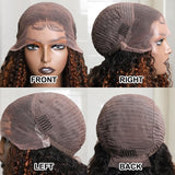 Klaiyi 180% 13x4 Lace Front Dark Brown Balayage Highlights Curly Transparent Lace Front Wigs Flash Sale