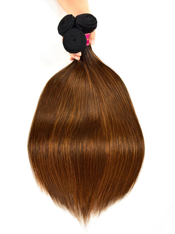 Klaiyi Ombre Dark Roots Balayage Color Silk Straight Human Hair Weaves Bundles Deal