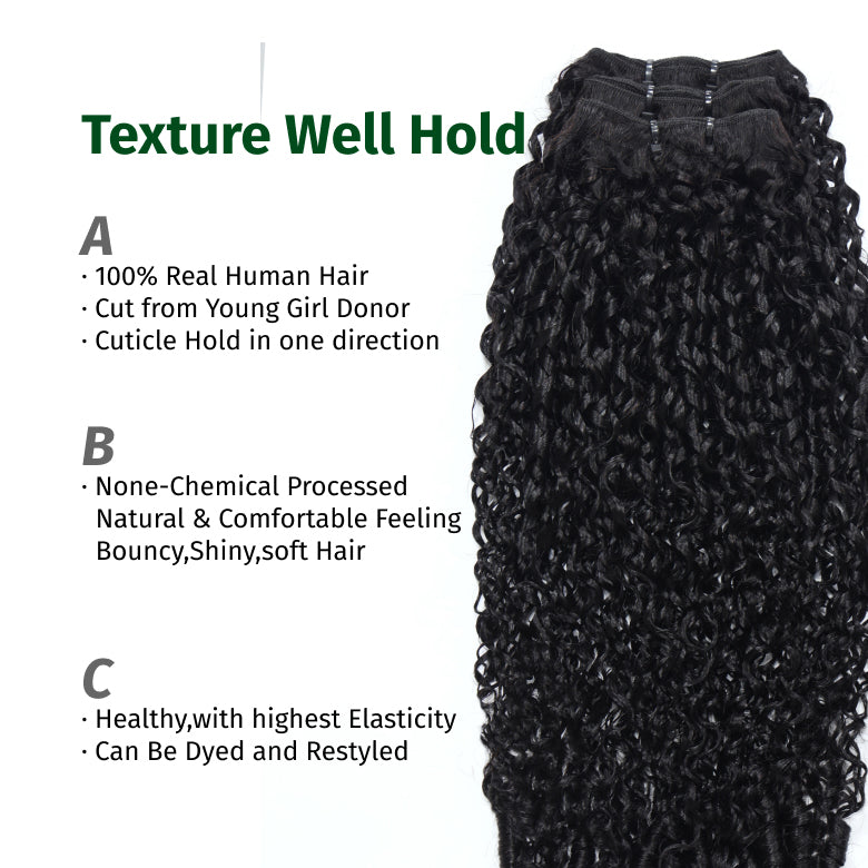 Klaiyi Burmese Curly Human Hair Bundle With Twist Out Ends 1/3/4 Bundles Flash Sale