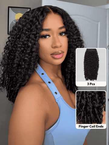 Klaiyi Burmese Curly Human Hair Bundle With Twist Out Ends 1/3/4 Bundles Flash Sale