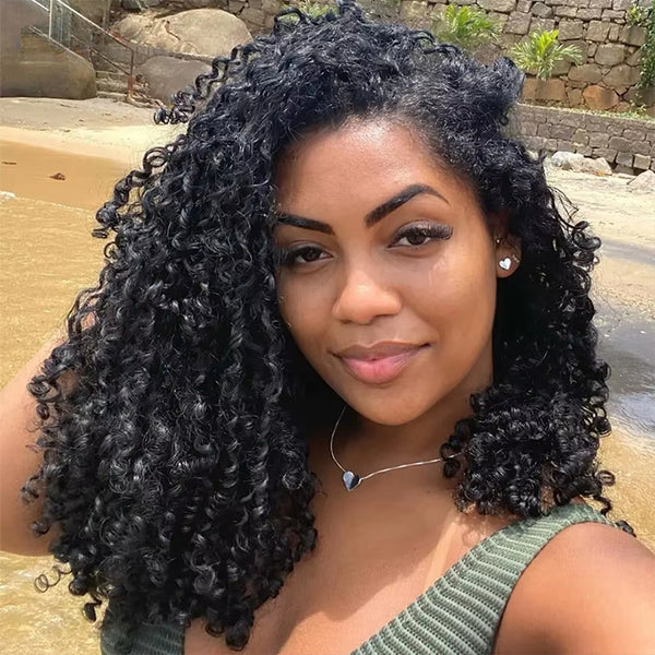 Klaiyi Burmese Curly Human Hair Bundle With Twist Out Ends 1/3/4 Bundles Flash Sale