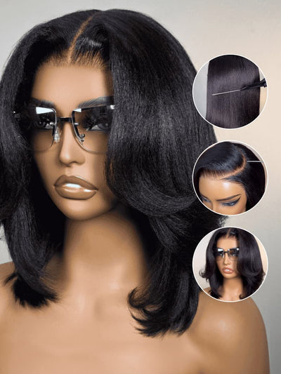 Klaiyi Peruvian Straight Virgin Hair 4x4 lace Closure, Unprocessed Human hair Natural Color