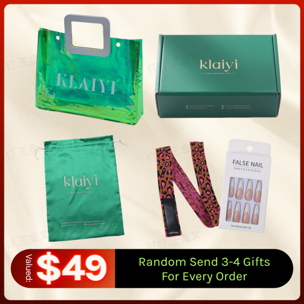 Klaiyi Free Gifts Package For Bundles And Closures, Random Send 3-4 Gifts Valude $49
