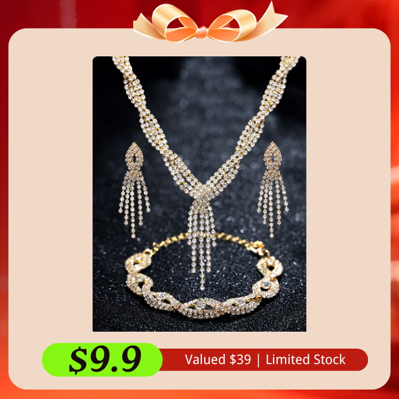 Klaiyi Black Friday Especial Offer Affordable Gift Necklace Earrings Bracelet Set Flash Sale