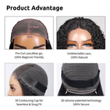 Klaiyi Platinum Blonde Highlight 6x4.75 Pre-cut Lace Glueless Wear Go Bob Wig Human Hair Wig Grey Blonde Highlights